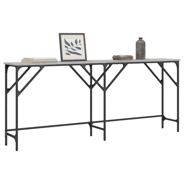 Mesa consola madera de ingeniería gris Sonoma 180x29x75 cm D