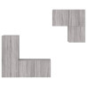 Muebles de TV de pared 4 pzas madera de ingeniería gris Sonoma 5