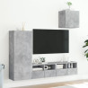 Móveis de TV de parede 4pcs madeira engenharia cinza concreto 3