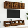 Muebles de TV de pared 5 pzas madera ingeniería roble ahumado 3