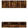 Muebles de TV de pared 5 pzas madera ingeniería roble ahumado 5