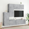 Muebles de TV de pared 5 pzas madera ingeniería gris hormigón 3