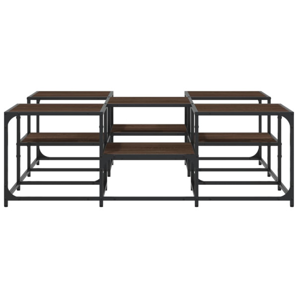 Mesa de centro 121x121x40cm derivados madeira carvalho castanho M 5