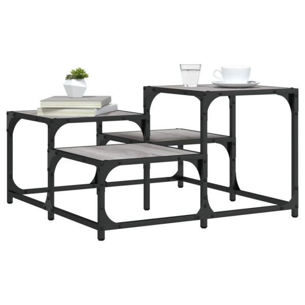 Mesa de centro madera de ingeniería gris Sonoma 68x68x40 cm D