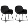 Cadeiras de jantar 2 pcs veludo preto 2
