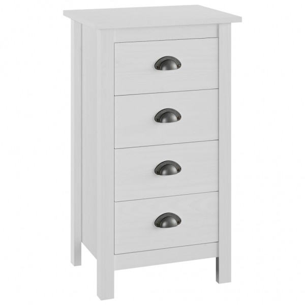 Mesita de noche Hill madera maciza de pino blanco 46x35x49.5 cm D