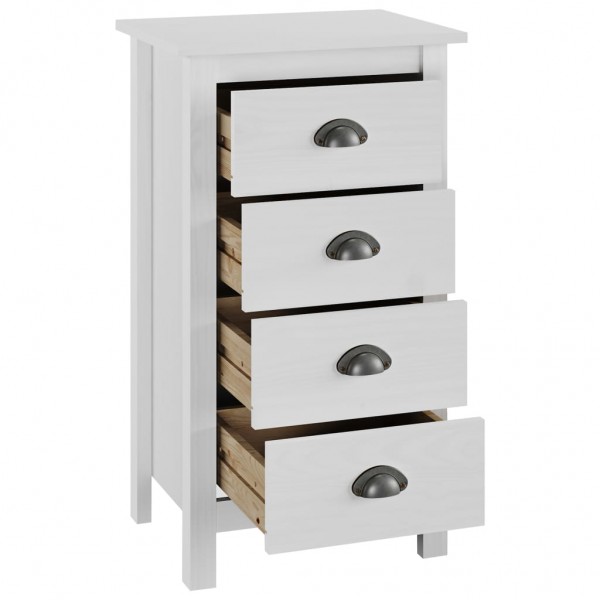 Mesita de noche Hill madera maciza de pino blanco 46x35x49.5 cm M 3