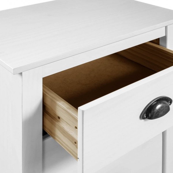 Mesita de noche Hill madera maciza de pino blanco 46x35x49.5 cm M 5