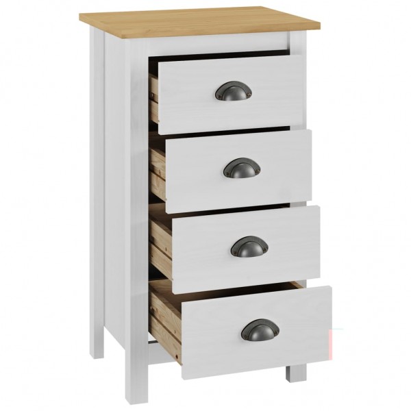 Mesita de noche Hill madera maciza de pino blanco 46x35x49.5 cm M 3