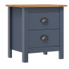 Mesita de noche Hill madera maciza de pino gris 46x35x49.5 cm 1