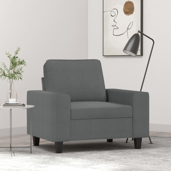 Sillón de tela gris oscuro 60 cm D