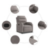 Sillón reclinable de tela gris taupe 5