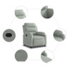 Sillón reclinable de terciopelo gris claro 5