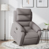 Sillón reclinable elevable tela gris taupe 1