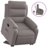 Sillón reclinable elevable tela gris taupe 2