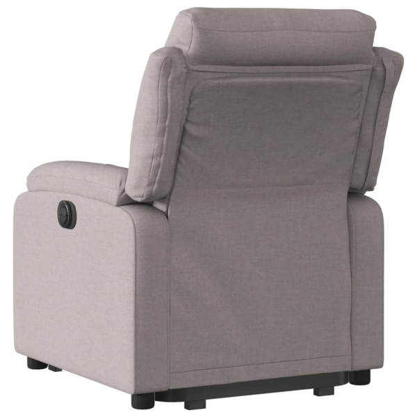 Sillón reclinable elevable tela gris taupe M 4