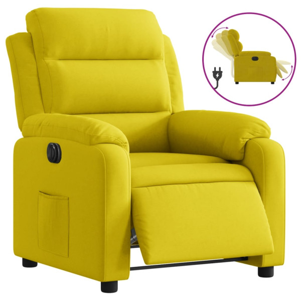 Sillón reclinable eléctrico de terciopelo amarillo M 2