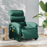 Sillón reclinable de masaje eléctrico tela verde oscuro 1