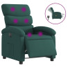 Sillón reclinable de masaje eléctrico tela verde oscuro 2
