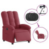 Sillón reclinable eléctrico tela rojo tinto 5