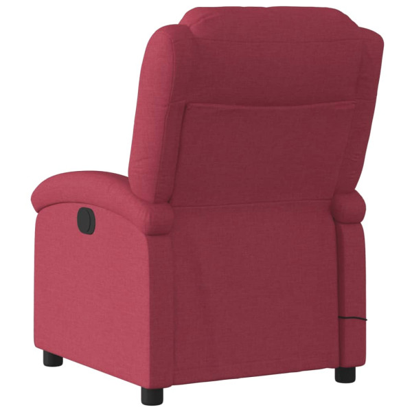 Sillón de masaje reclinable eléctrico tela rojo tinto M 4
