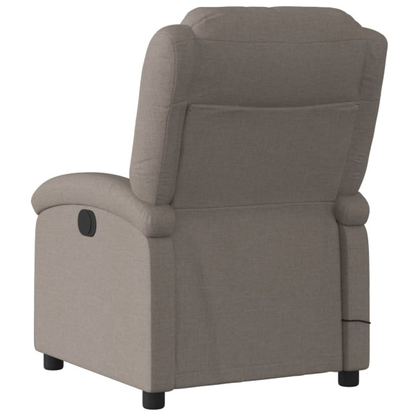Sillón reclinable de masaje eléctrico tela gris taupe M 4