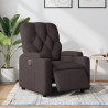 Sillón reclinable eléctrico tela marrón oscuro 1