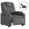 Sillón reclinable eléctrico de cuero sintético gris 2