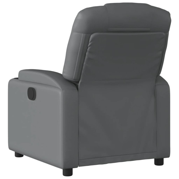 Sillón reclinable eléctrico de cuero sintético gris M 4