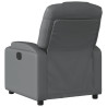 Sillón reclinable eléctrico de cuero sintético gris 4