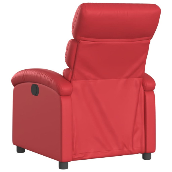 Sillón reclinable eléctrico de cuero sintético rojo M 4