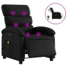Sillón de masaje reclinable eléctrico cuero sintético negro 2