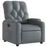 Sillón reclinable eléctrico de cuero sintético gris 3