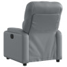Sillón reclinable eléctrico de cuero sintético gris 4