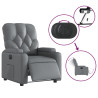 Sillón reclinable eléctrico de cuero sintético gris 5