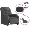Sillón reclinable eléctrico de tela negro 5