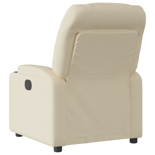 Sillón reclinable eléctrico de tela crema M 4