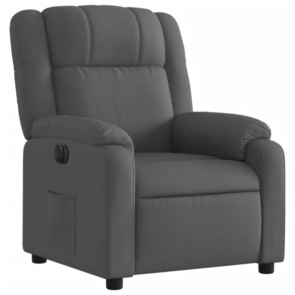 Sillón reclinable eléctrico de tela gris oscuro M 3