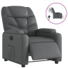 Sillón reclinable eléctrico de cuero sintético gris 2