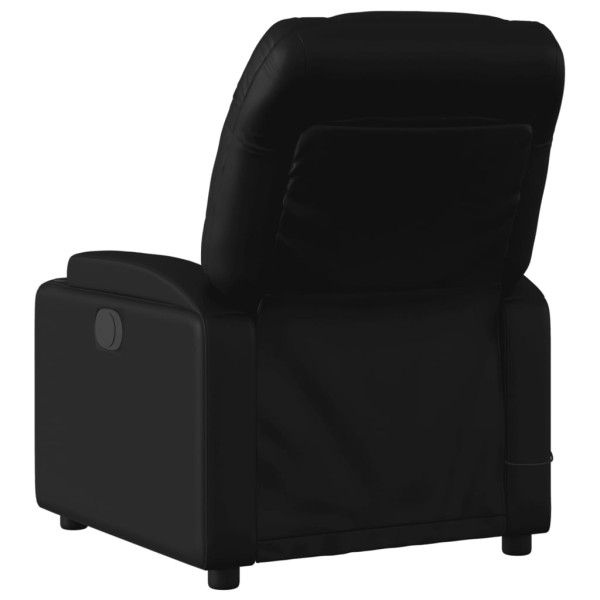 Sillón de masaje reclinable eléctrico cuero sintético negro M 4