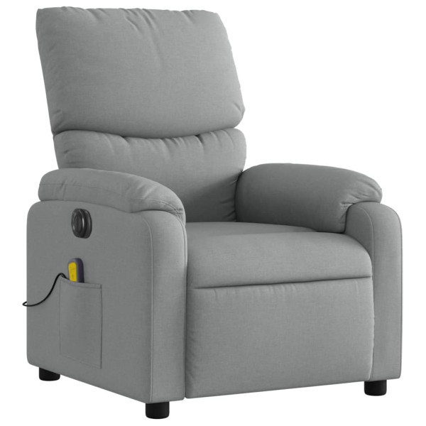 Sillón reclinable de masaje eléctrico tela gris claro M 3