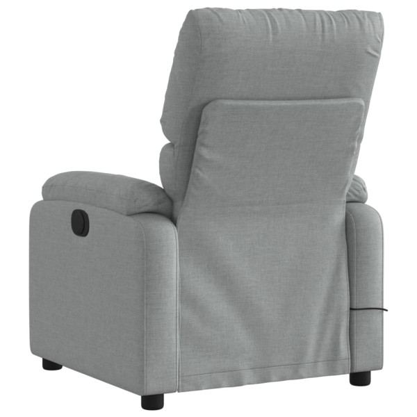 Sillón reclinable de masaje eléctrico tela gris claro M 4