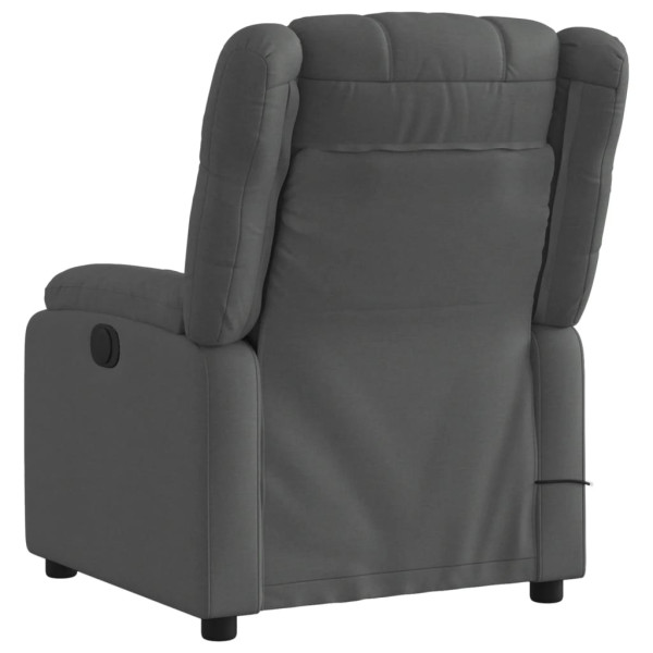 Sillón reclinable de masaje eléctrico tela gris oscuro M 4