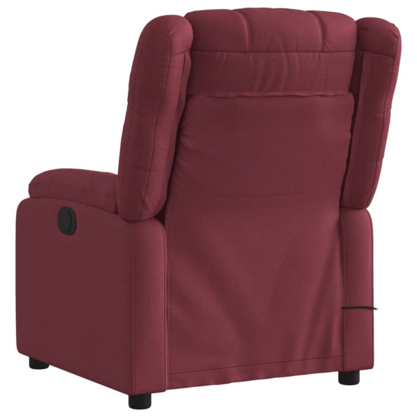 Sillón de masaje reclinable eléctrico tela rojo tinto M 4