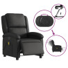 Sillón reclinable de masaje eléctrico cuero auténtico negro 5