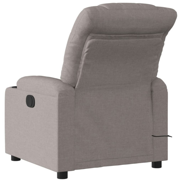 Sillón de masaje reclinable de tela gris taupé M 4