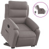 Sillón eléctrico reclinable elevable de tela gris taupe 2