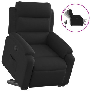 Sillón eléctrico reclinable elevable de tela negro H