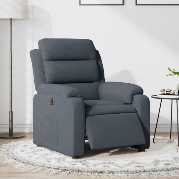 Sillón reclinable eléctrico de terciopelo gris oscuro D