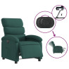 Sillón reclinable eléctrico tela verde oscuro 5
